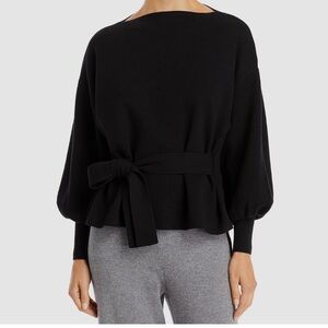 Tahari Women's Black Boat Neck Puff Sleeve